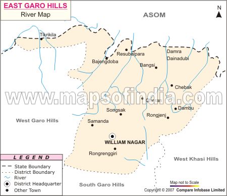 River Map of East Garo Hills