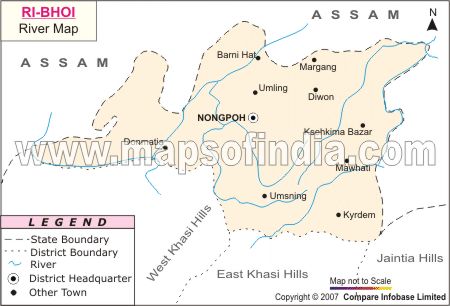 River Map of Ri Bhoi
