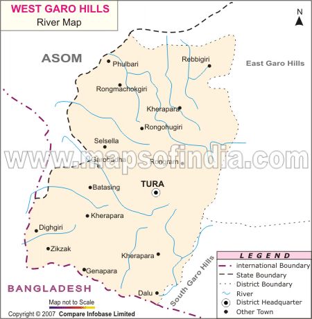 River Map of West Garo Hills