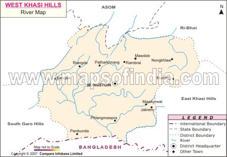 River Map of West Khasi Hills