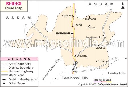 Road Map of Ri Bhoi
