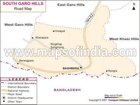 Road Map of South Garo Hills