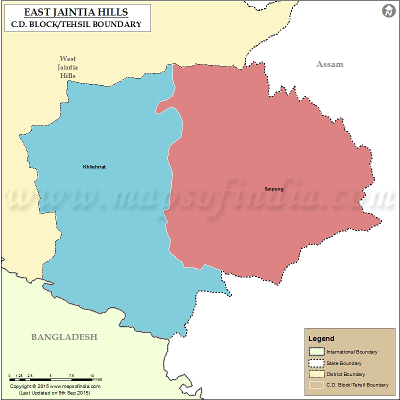 Tehsil Map of East Jaintia Hills