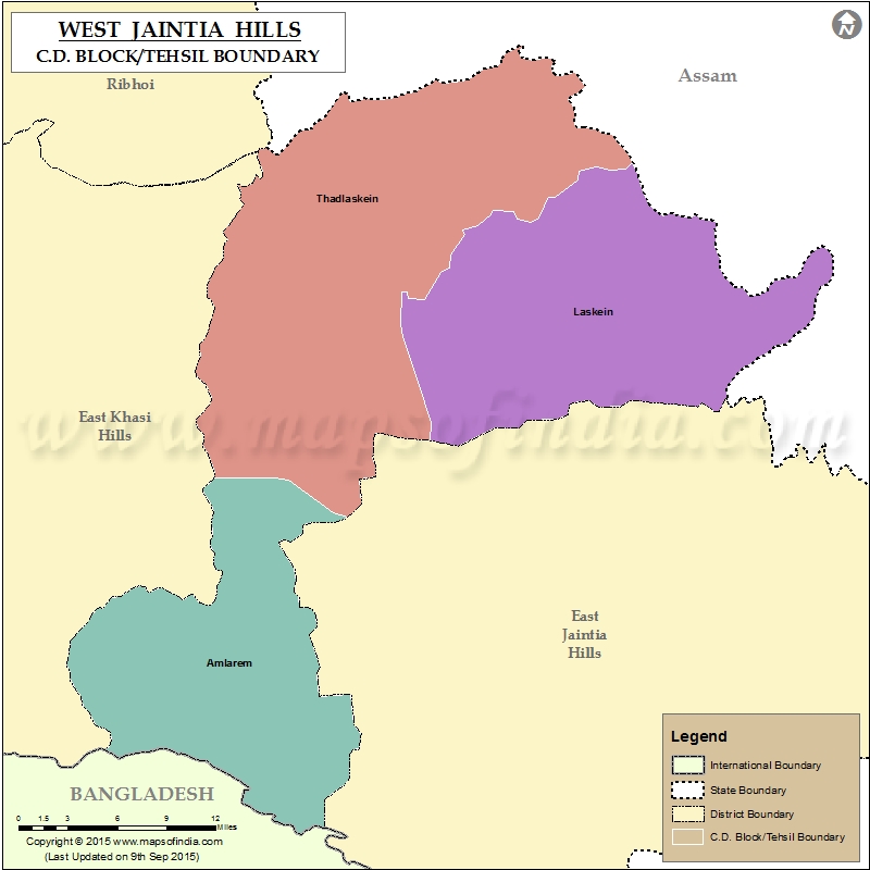 Tehsil Map of West Jaintia Hills