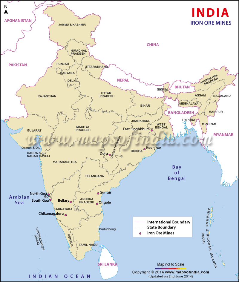 Iron Ore Mines in India, Iron Ore Mines Map of India