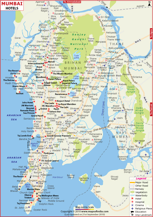 Mumbai Hotels Location Map