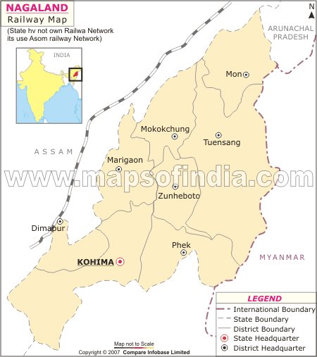 Nagaland Railway Map