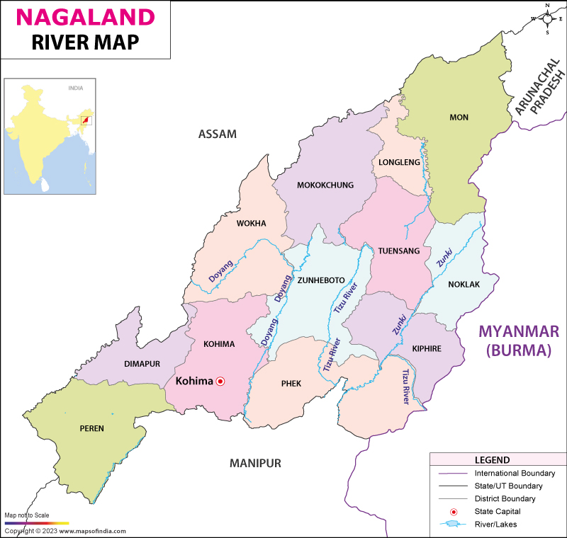 River Map of Nagaland