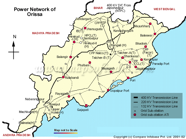 Orissa Power Network Map