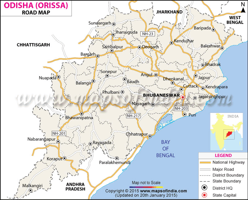 Orissa Road Network Map