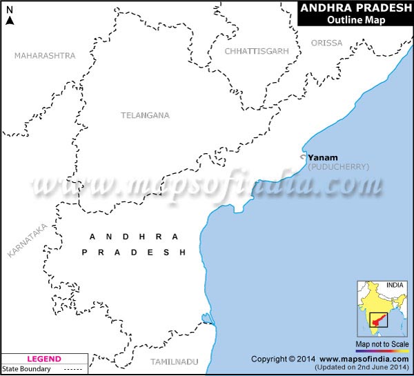 Blank / Outline Map of Andhra Pradesh