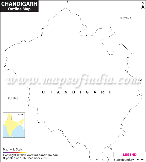 Blank / Outline Map of Chandigarh