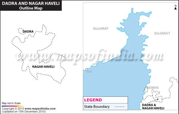 Blank / Outline Map of Dadra & Nagar Haveli