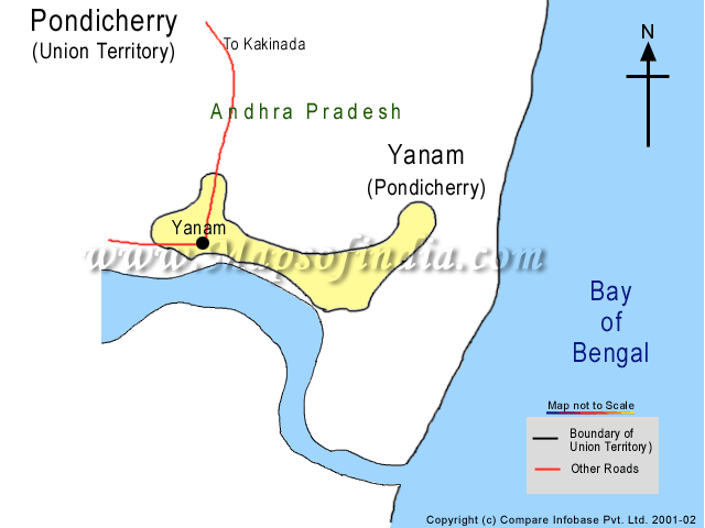 Administrative Map of Yanam Pocket - Pondicherry