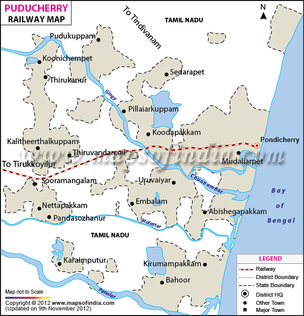 Railway Map of Pondichery