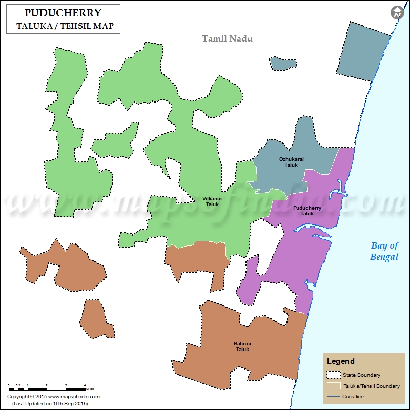 Tehsil Map of Puducherry
