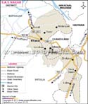 Sahibzada Ajit Singh Nagar District Map