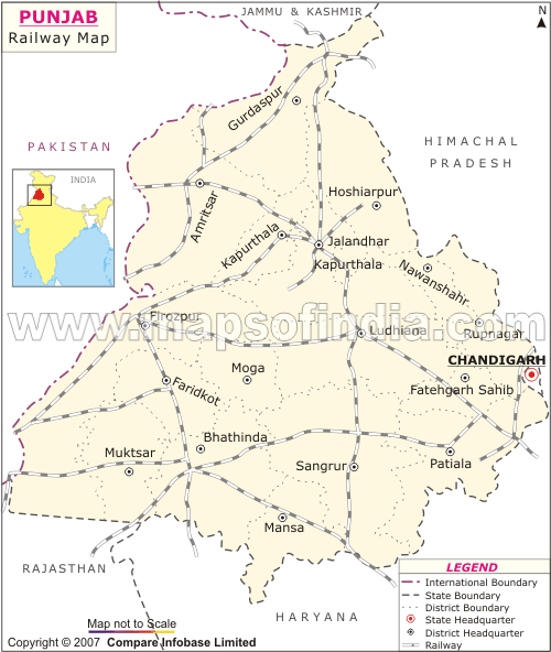 Railway Network Map Of Punjab