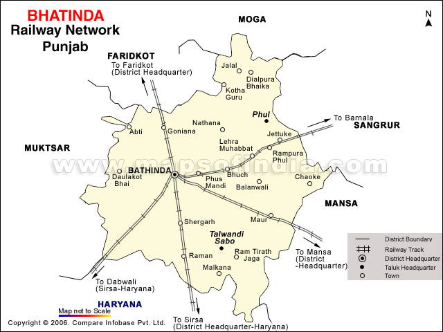 Railway Network Map of Bathinda