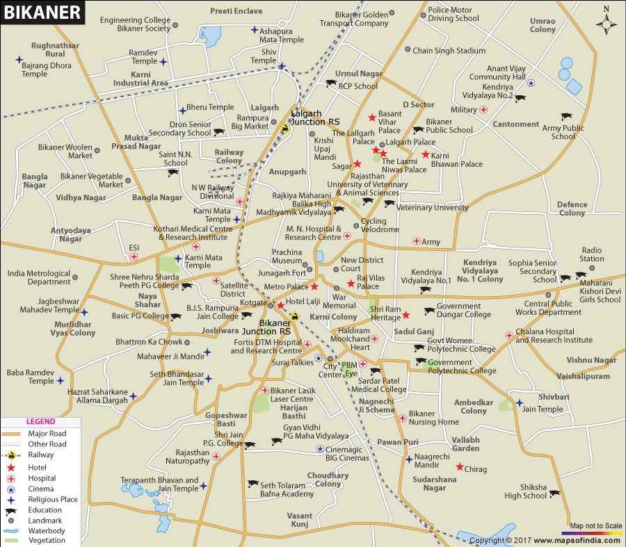 Tourist Map of Bikaner