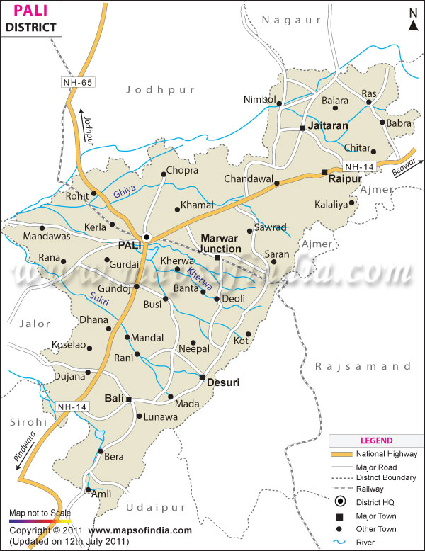 District Map of Pali