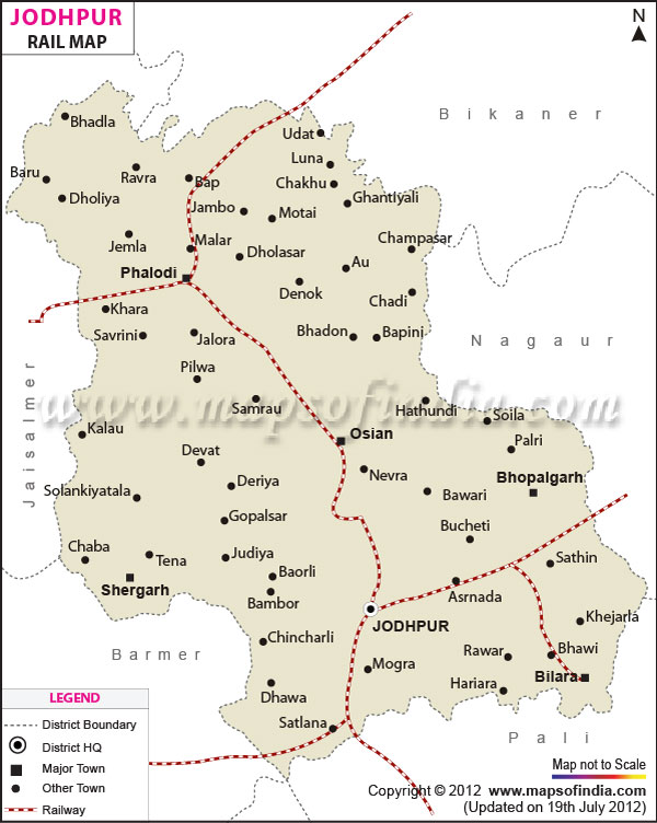 Railway Map of Jodhpur