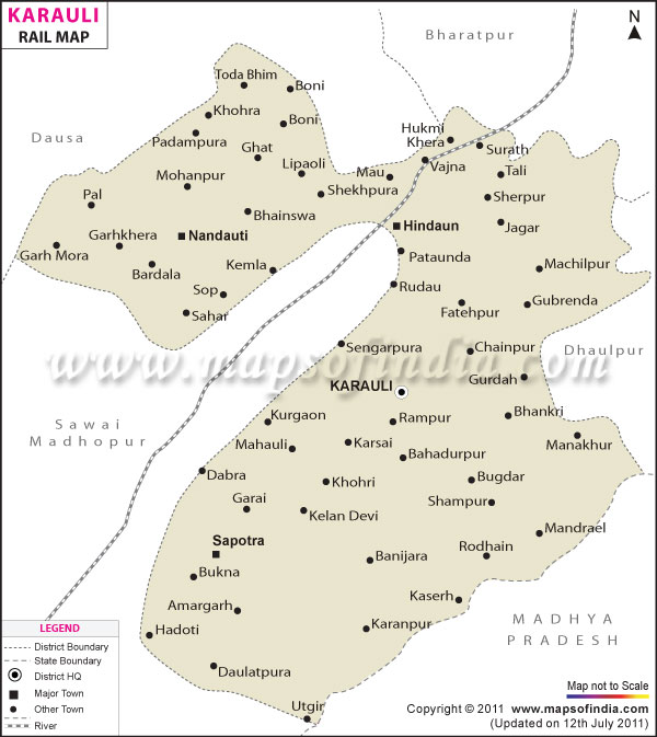 Railway Map of Karauli