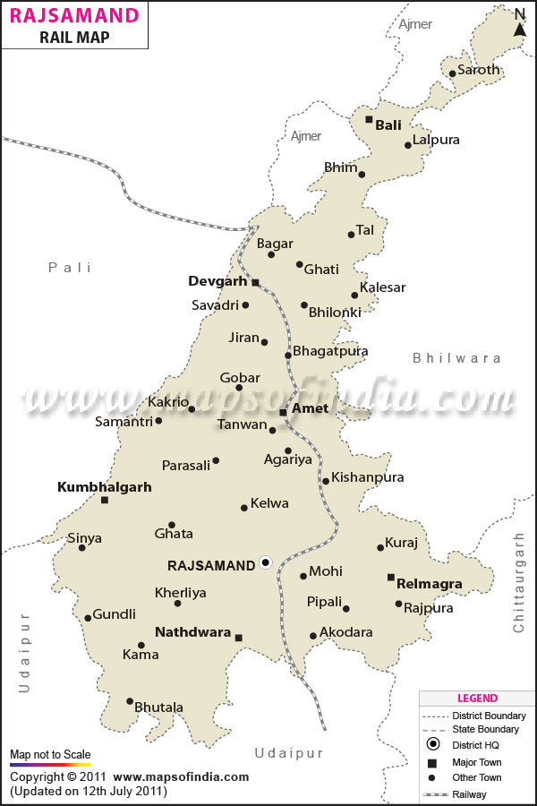 Railway Map of Rajsamand