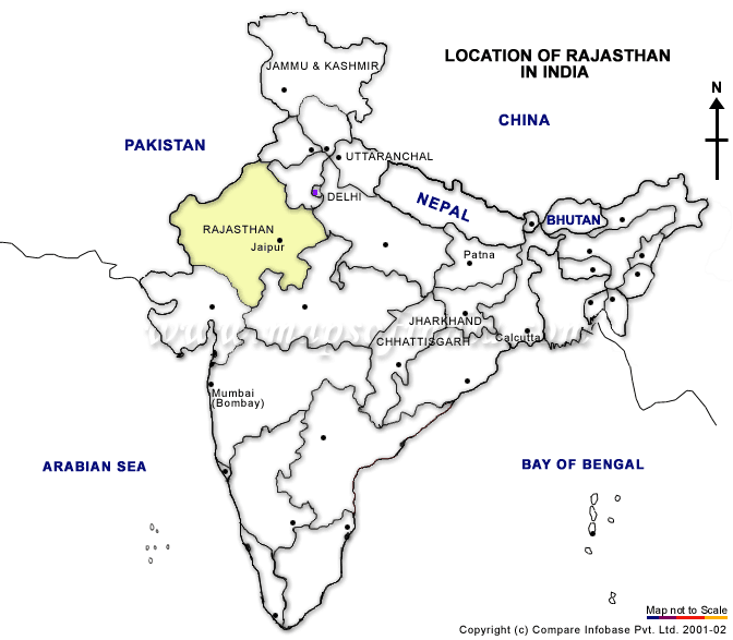 Location Map of Rajasthan