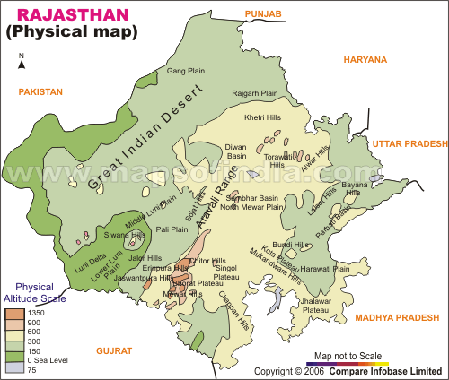 Rajasthan Physical Map