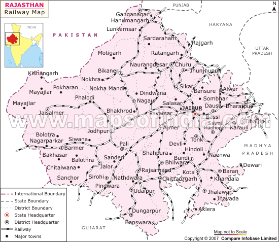 political map of rajasthan