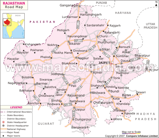 Map Of Rajasthan Rivers. Rajasthan Map