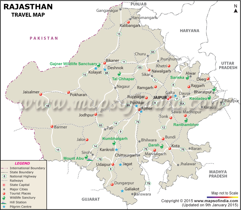 Rajasthan Travel Map