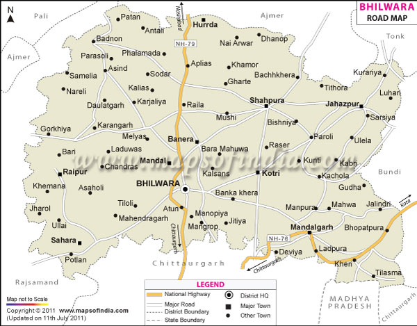 Road Map of Bhilwara
