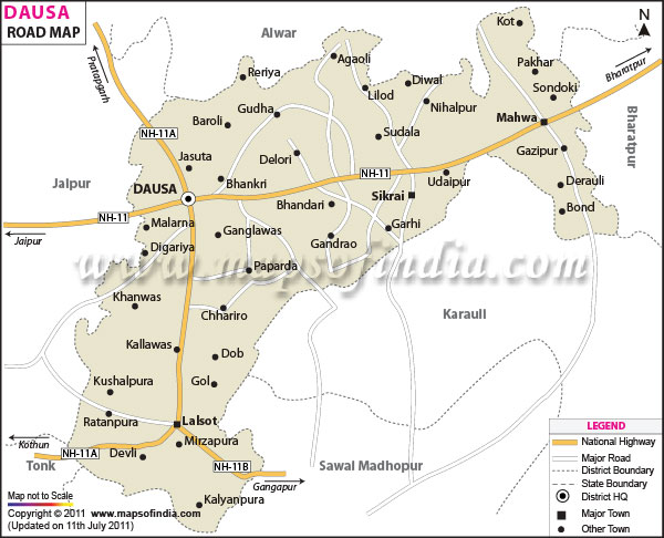 Road Map of Dausa