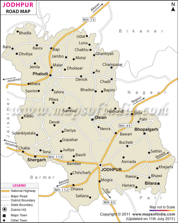 Road Map of Jodhpur