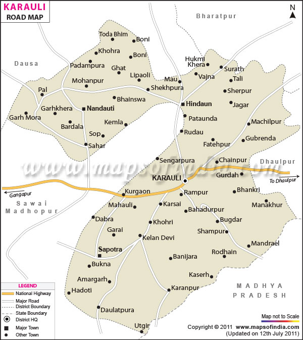 Road Map of Karauli