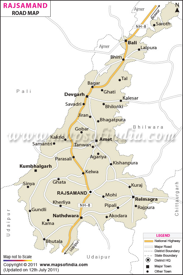 Rajsamand Road Map