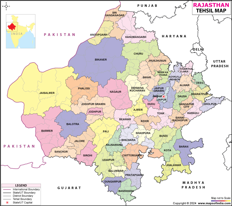 Rajasthan Tehsil Map