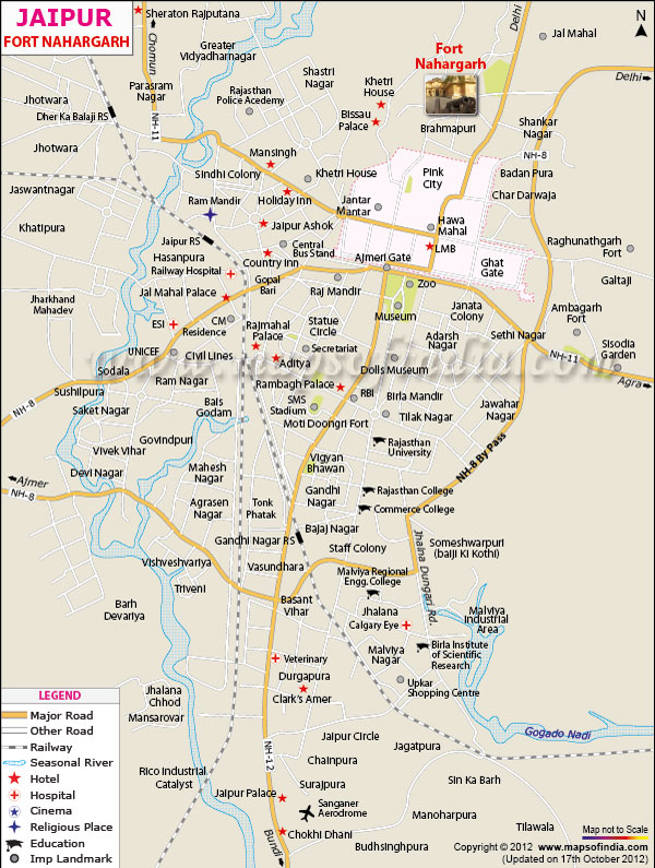 Location Map of Nahargarh Fort