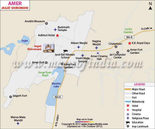 Location Map of Jagat Shiromani Temple