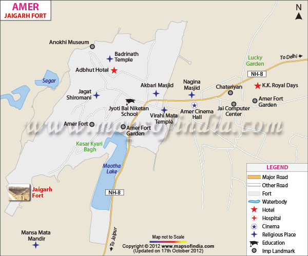 Location Map of Jaigarh Fort