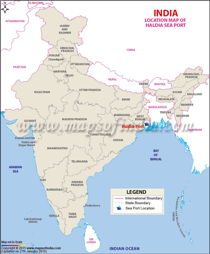 Location map of Haldia Sea Port