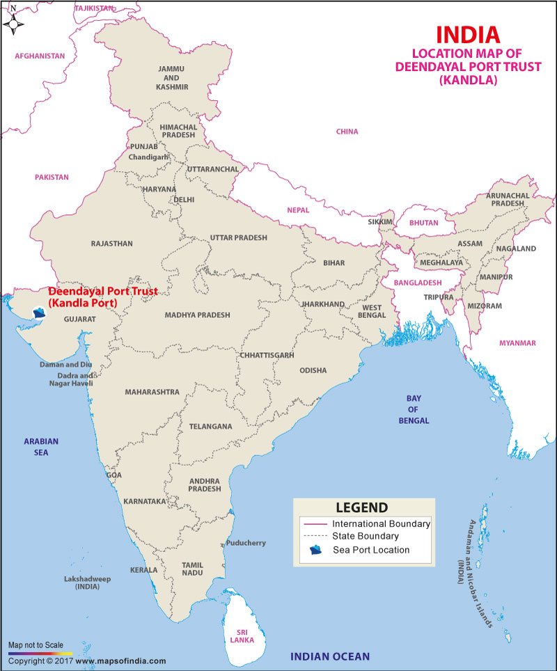 Location map of Kandla Sea Port