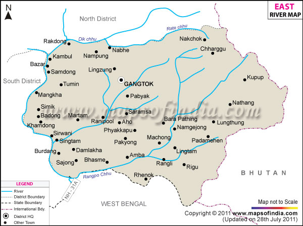  River Map of East Sikkim