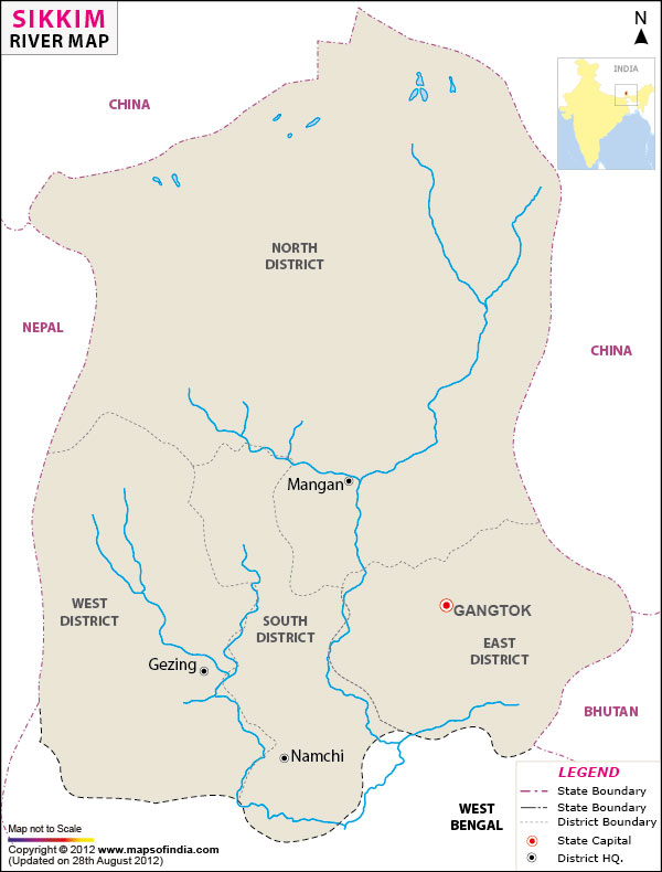  River Map of Sikkim