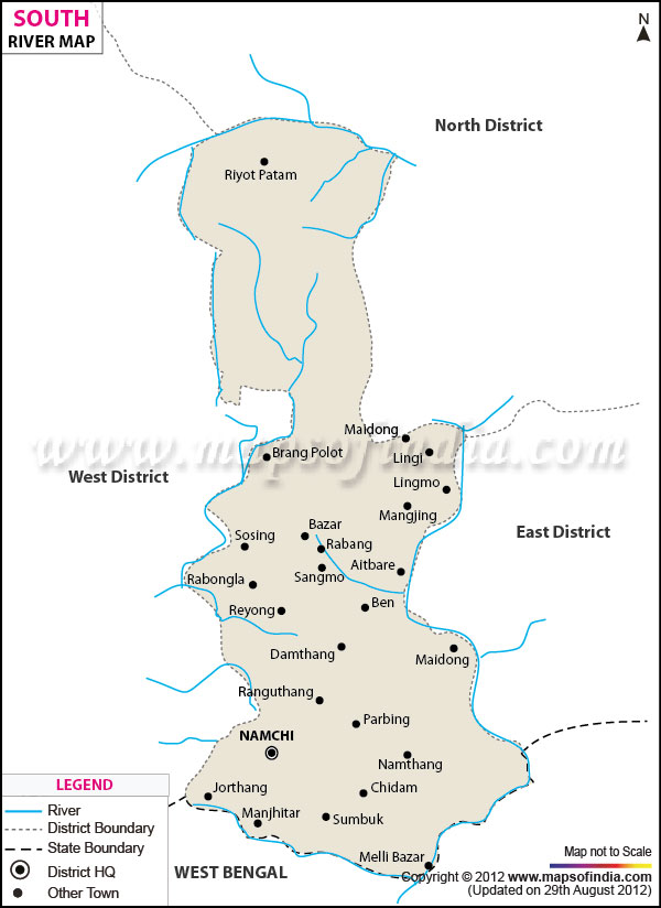  River Map of South Sikkim