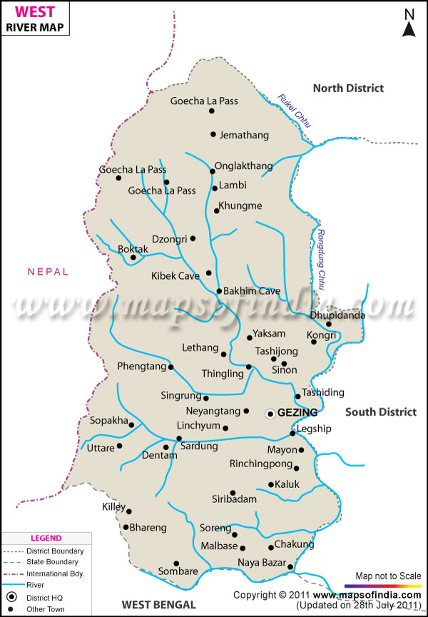  River Map of West Sikkim