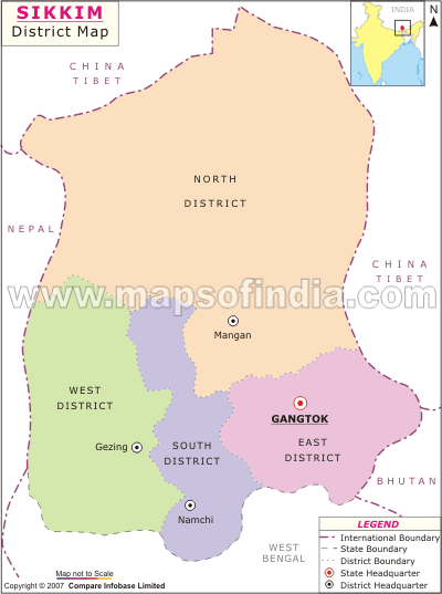 district maps of bangladesh. Sikkim District