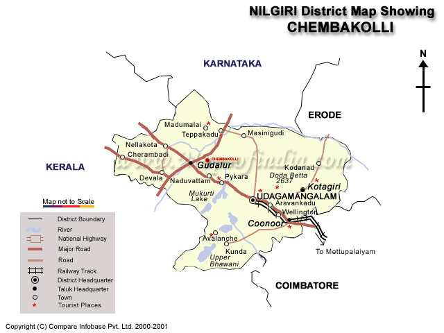 Chembakolli Village Nilgiris Map